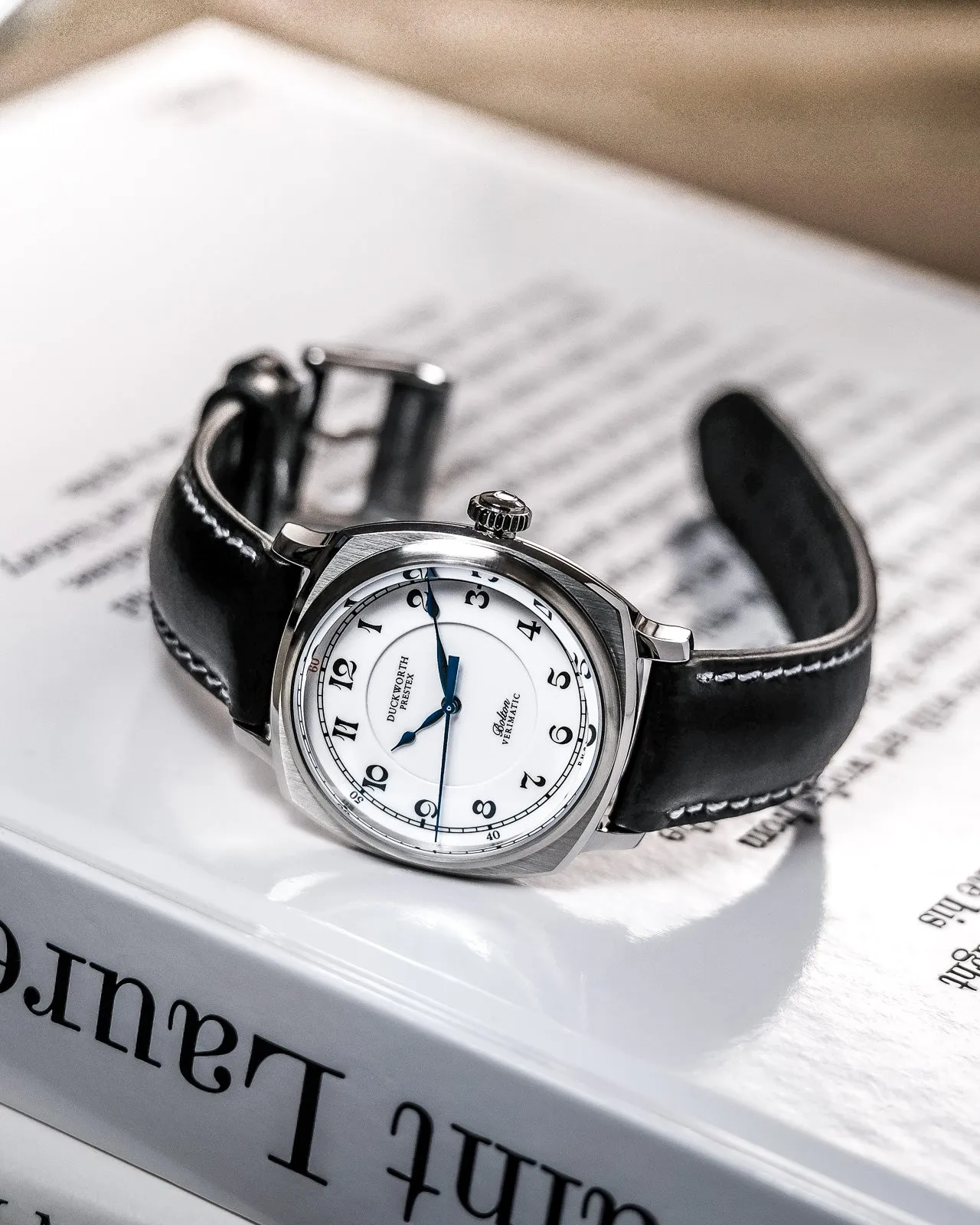 Duckworth Prestex Bolton Verimatic White Black Leather sold by Jura Watches product image thumbnail 4