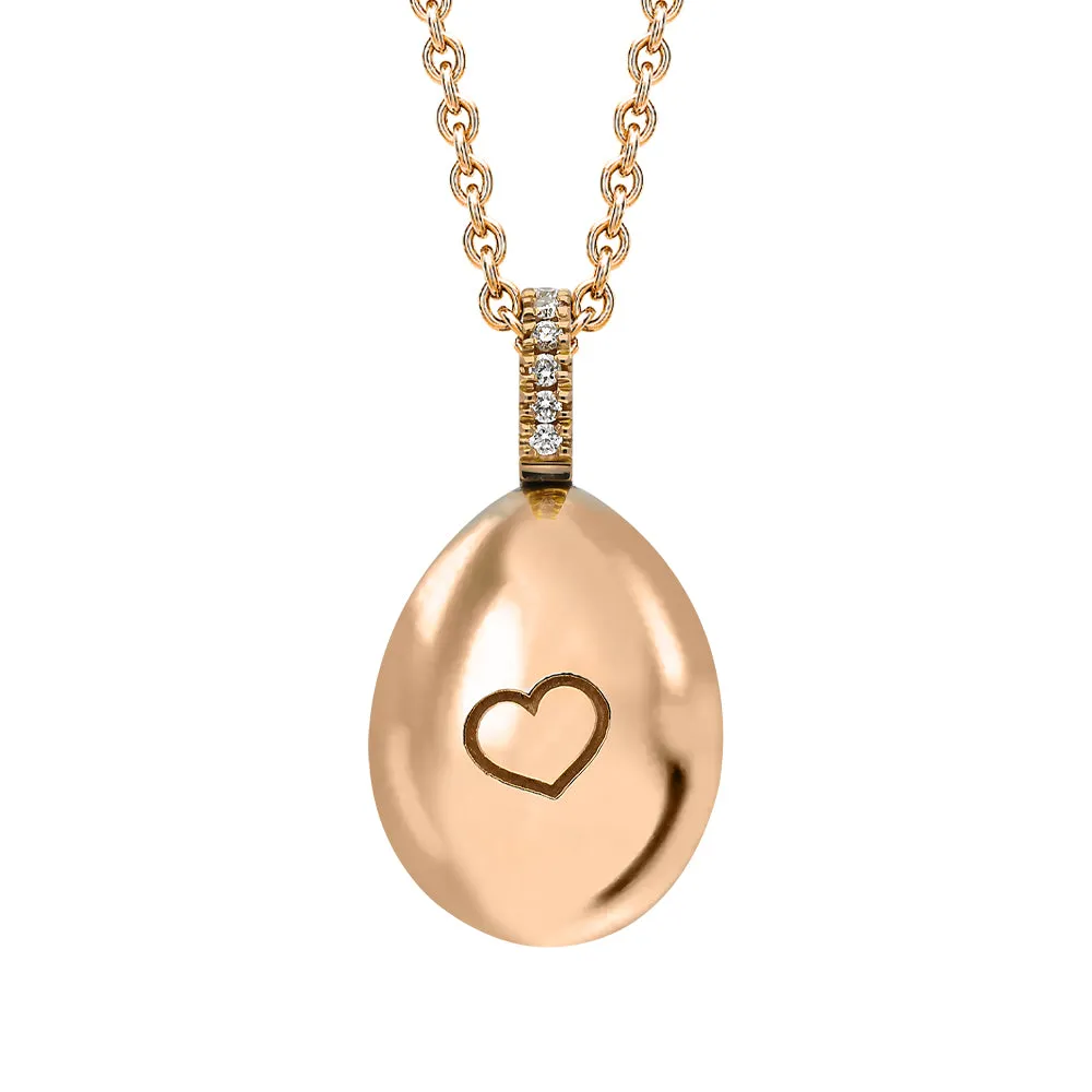 Faberge Essence 18ct Rose Gold 0.08ct Diamond Heart Egg Pendant Exclusive Edition sold by Jura Watches product image thumbnail 2
