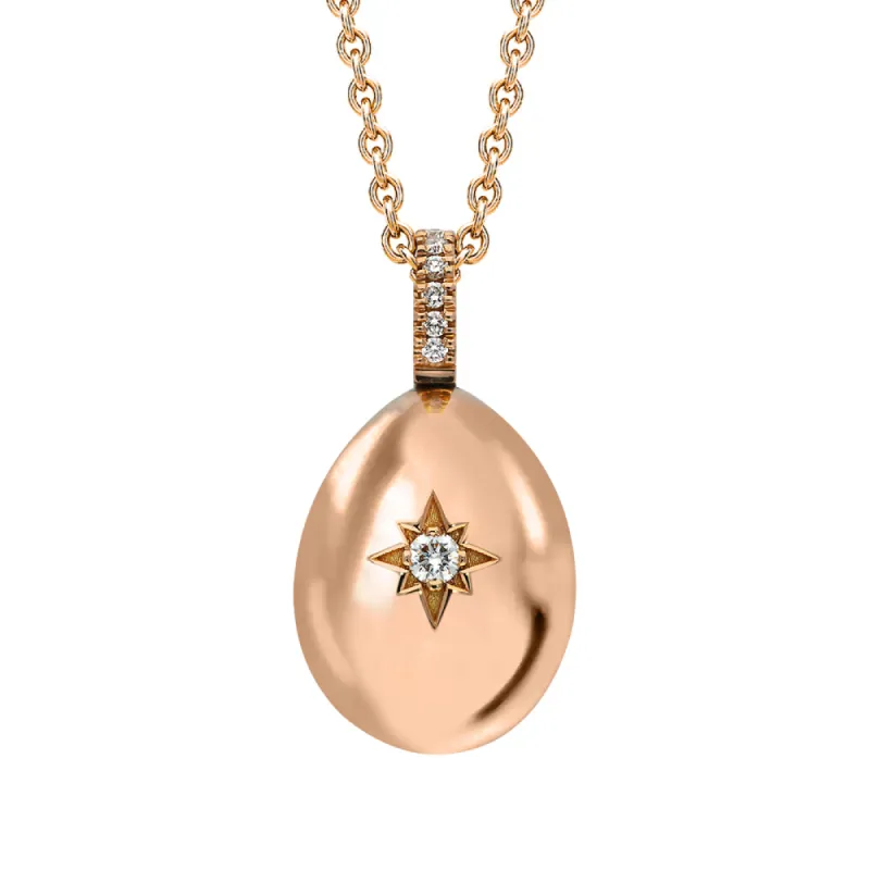 Faberge Essence 18ct Rose Gold 0.08ct Diamond Heart Egg Pendant Exclusive Edition sold by Jura Watches