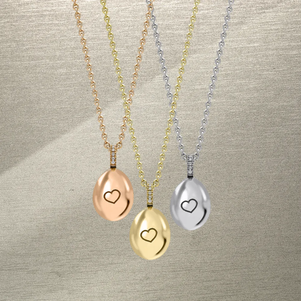 Faberge Essence 18ct Yellow Gold 0.08ct Diamond Heart Egg Pendant Exclusive Edition sold by Jura Watches product image thumbnail 3