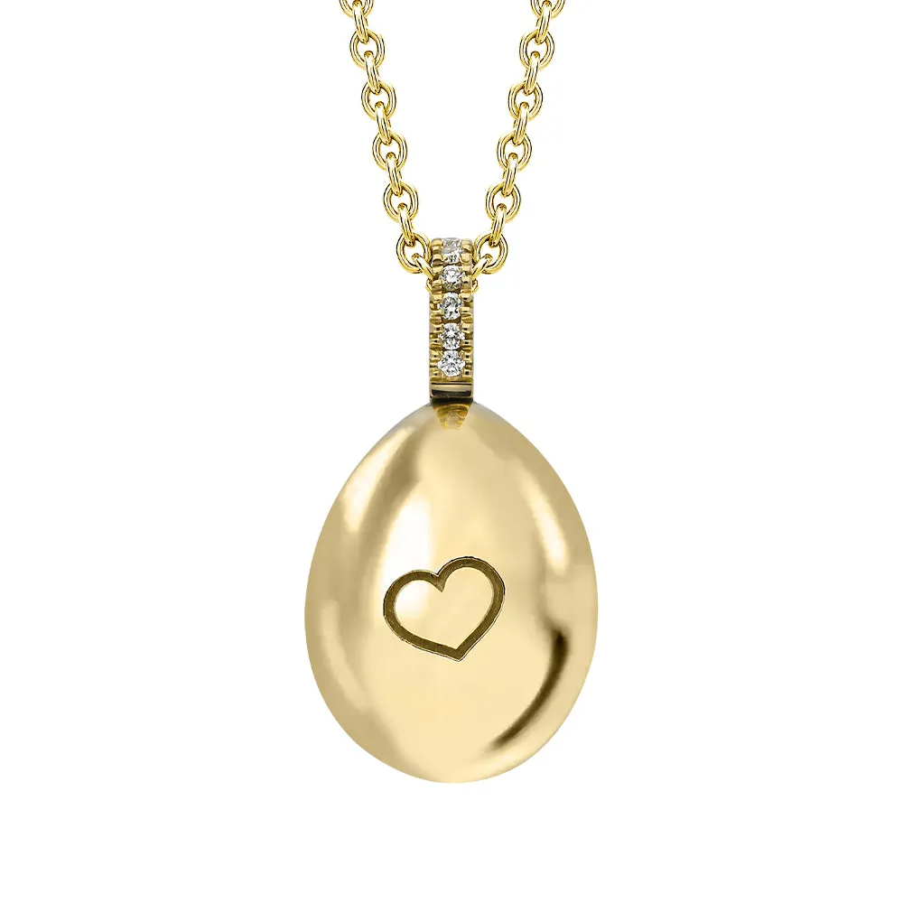 Faberge Essence 18ct Yellow Gold 0.08ct Diamond Heart Egg Pendant Exclusive Edition sold by Jura Watches product image thumbnail 2