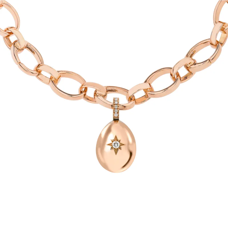 Faberge Essence 18ct Rose Gold 0.08ct Diamond Heart Egg Charm Exclusive Edition sold by Jura Watches