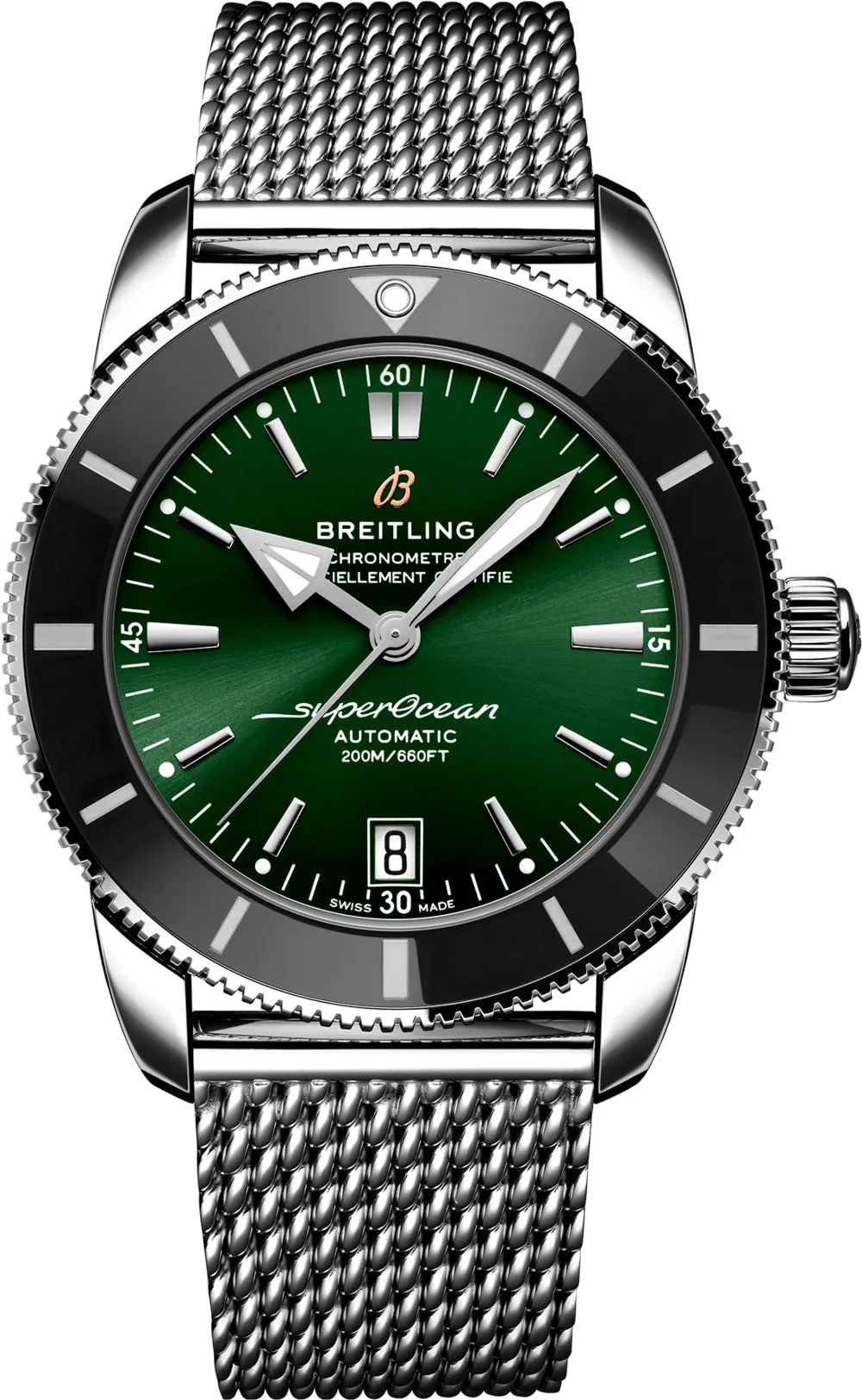 Breitling Superocean Heritage Green Bracelet sold by Jura Watches