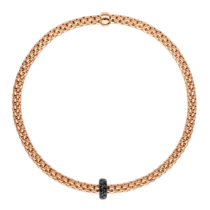 Fope Prima 18ct Rose Gold 0.20ct Black Diamond Bracelet sold by Jura Watches