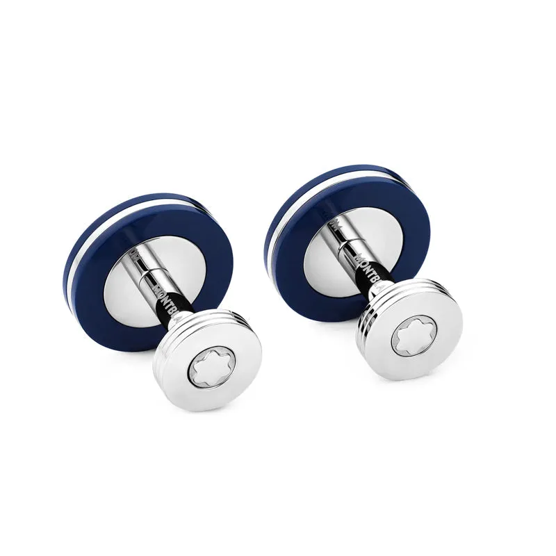 Montblanc Cufflinks Stainless Steel Blue Resin Star sold by Jura Watches product image thumbnail 3