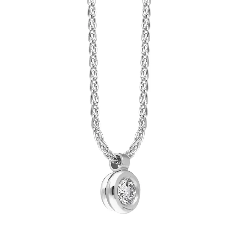 18ct White Gold 0.15ct Diamond Solitaire Pendant Necklace sold by Jura Watches product image thumbnail 2