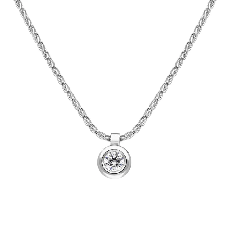 18ct White Gold 0.15ct Diamond Solitaire Pendant Necklace sold by Jura Watches