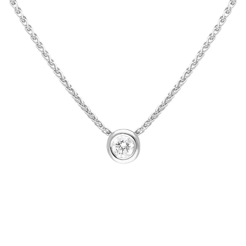 18ct White Gold 0.15ct Diamond Solitaire Pendant Necklace sold by Jura Watches