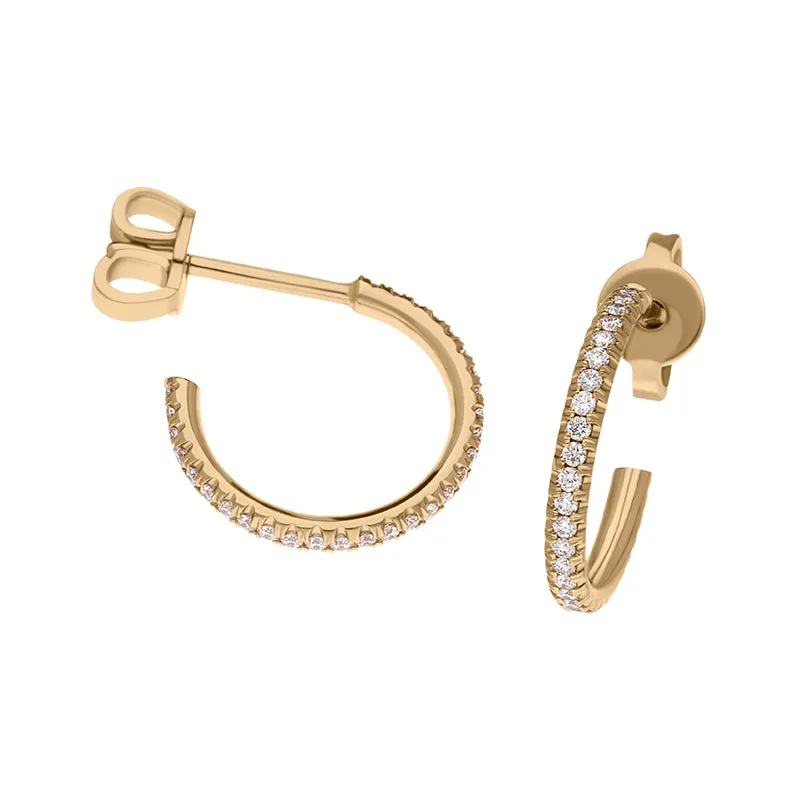 18ct Rose Gold Diamond Hoop Earrings sold by Jura Watches product image thumbnail 4