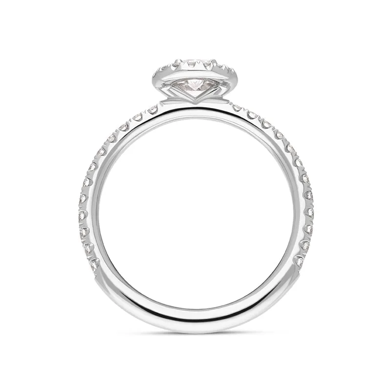 18ct White Gold Diamond Round Brilliant Cut Shoulder Set Cluster Ring sold by Jura Watches product image thumbnail 3