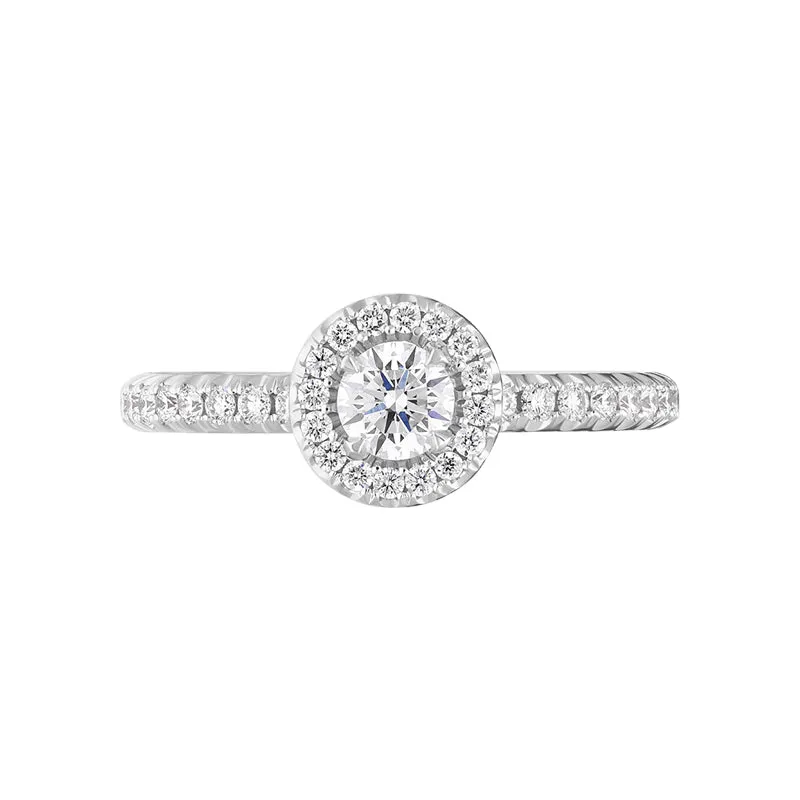 18ct White Gold Diamond Round Brilliant Cut Shoulder Set Cluster Ring sold by Jura Watches product image thumbnail 2