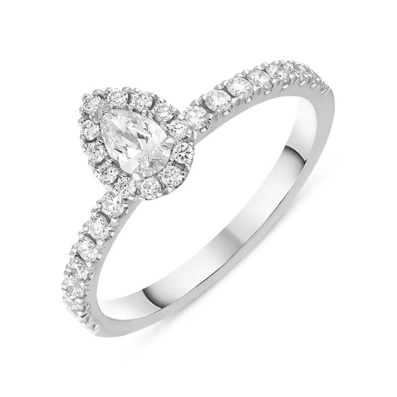 18ct White Gold Diamond Pear Cut Cluster Ring sold by Jura Watches
