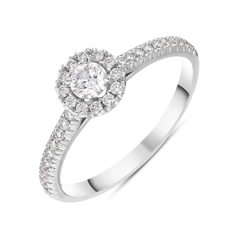 18ct White Gold Diamond Round Cluster Ring sold by Jura Watches