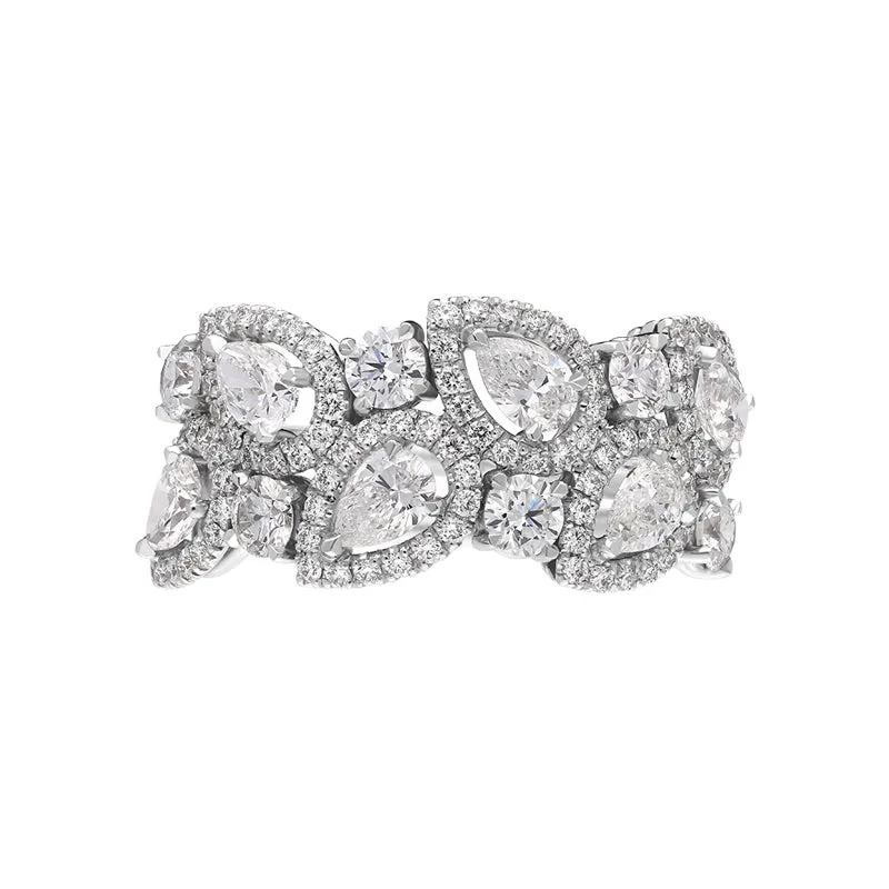 Platinum Diamond Pear Cut Statement Cluster Ring sold by Jura Watches product image thumbnail 3