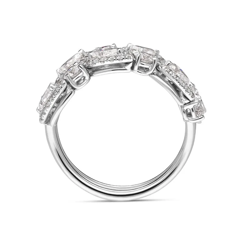 Platinum Diamond Pear Cut Statement Cluster Ring sold by Jura Watches product image thumbnail 5