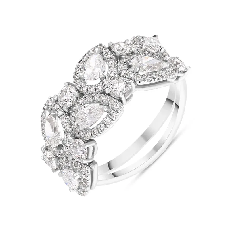 Platinum Diamond Pear Cut Statement Cluster Ring sold by Jura Watches product image thumbnail 2