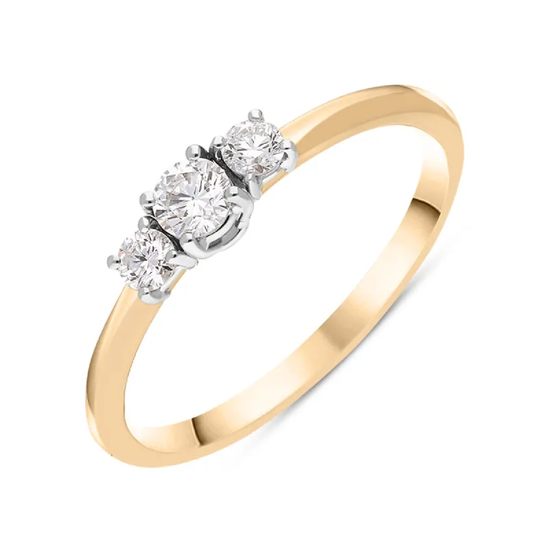 18ct Rose Gold Diamond Three Stone Ring sold by Jura Watches