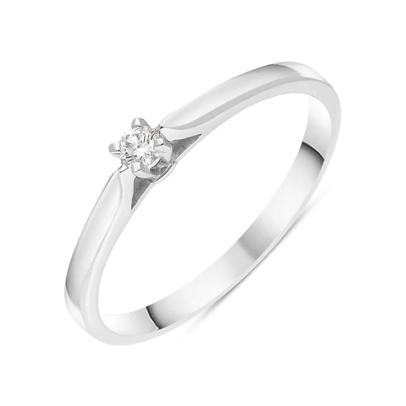 18ct White Gold Diamond Round Brilliant Cut Solitaire Ring sold by Jura Watches