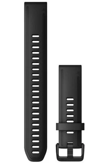Garmin Strap QuickFit 20 Silicone Black Large sold by Jura Watches