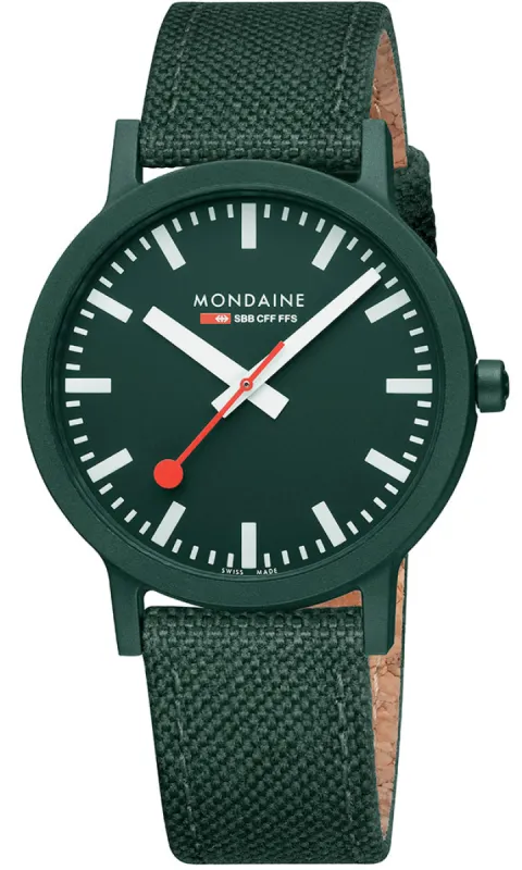 Mondaine Essence Park Green Textile sold by Jura Watches