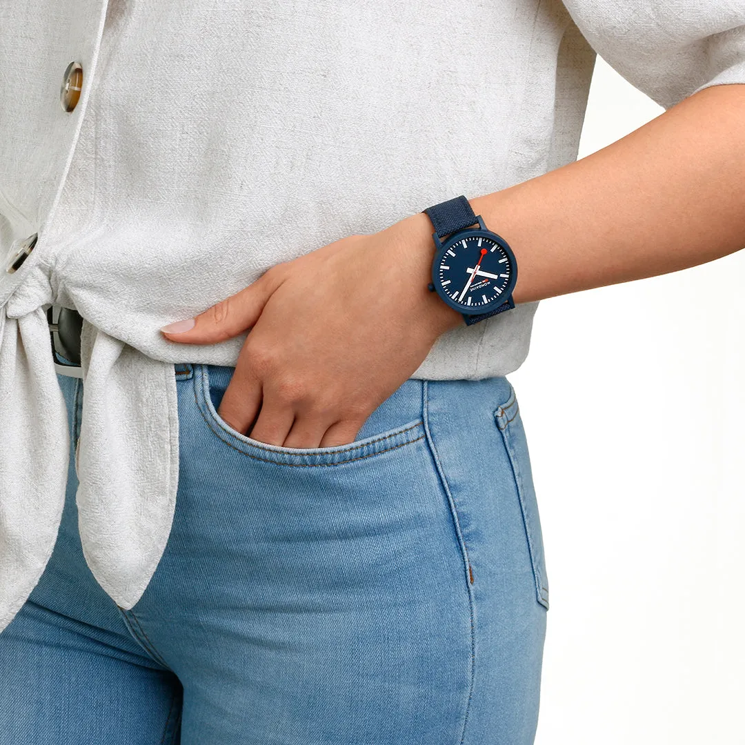 Mondaine Essence Deep Ocean Blue Textile sold by Jura Watches product image thumbnail 5