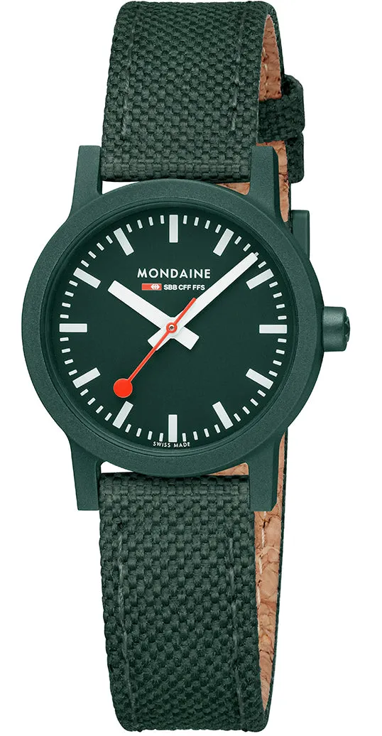 Mondaine Essence Park Green Textile sold by Jura Watches
