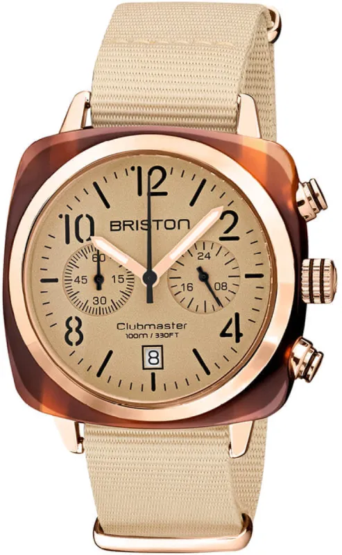 Briston Clubmaster Classic Chronograph Terracotta Vanilla sold by Jura Watches