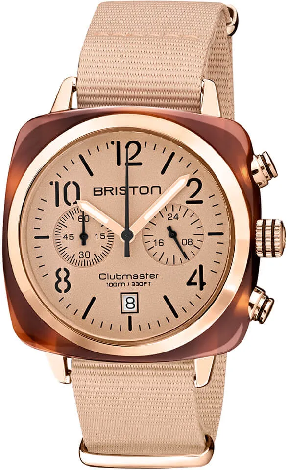 Briston Clubmaster Classic Chronograph Terracotta Nude sold by Jura Watches