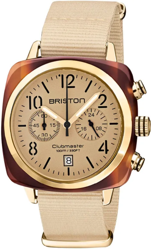 Briston Clubmaster Classic Chronograph Terracotta Vanilla sold by Jura Watches