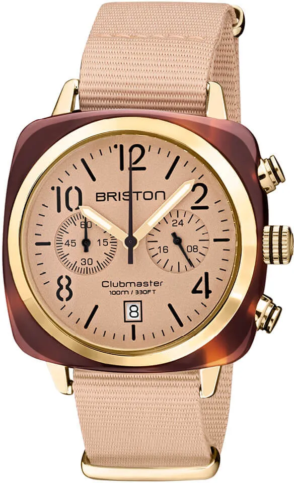 Briston Clubmaster Classic Chronograph Terracotta Nude sold by Jura Watches