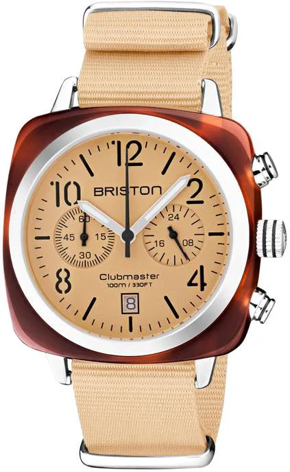 Briston Clubmaster Classic Chronograph Terracotta Vanilla sold by Jura Watches