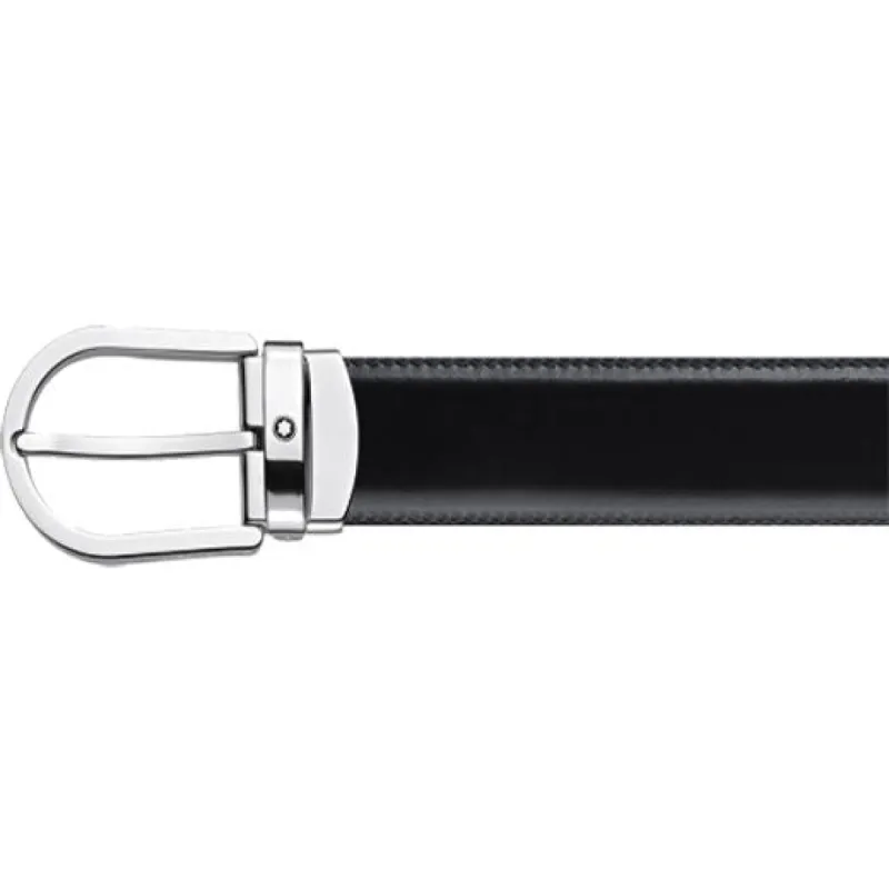 Montblanc Belt Horseshoe Buckle Black/Brown 30mm Reversible Leather sold by Jura Watches