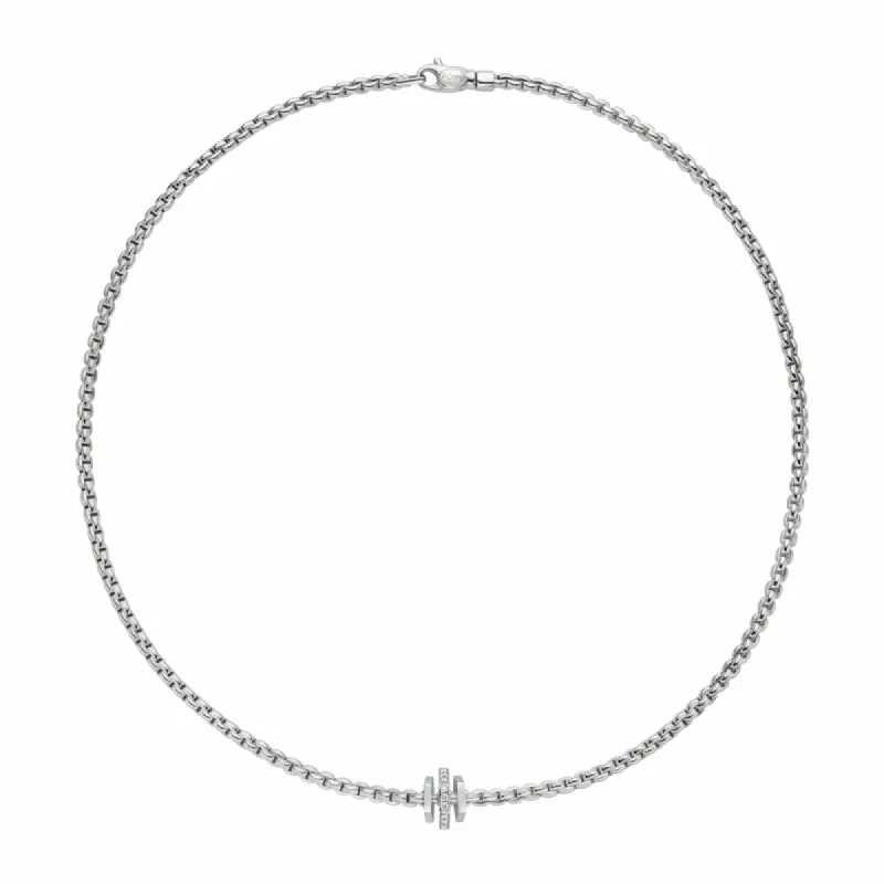 Fope Eka 18ct White Gold 0.15ct Diamond Necklace sold by Jura Watches