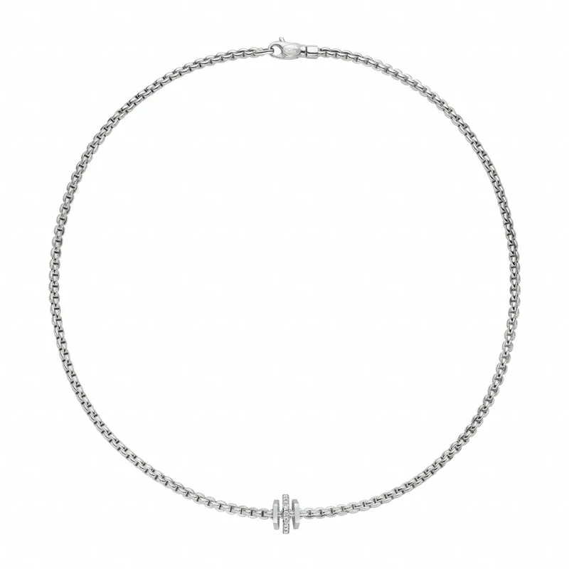 Fope Eka 18ct White Gold 0.15ct Diamond Necklace sold by Jura Watches