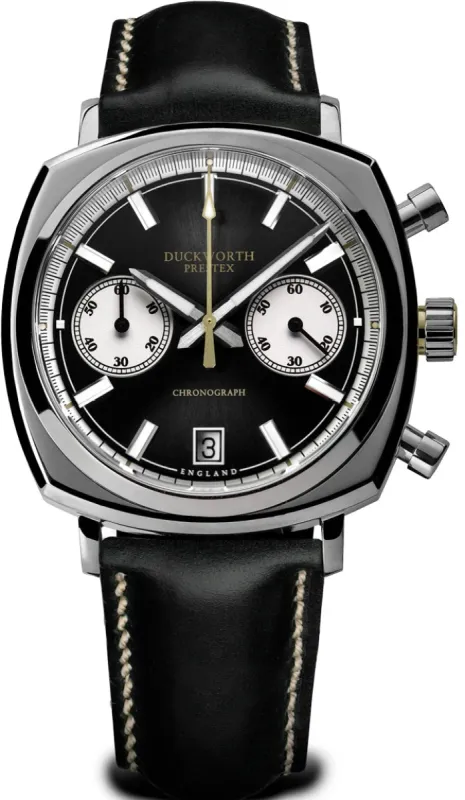 Duckworth Prestex 42 Black Sunburst Black Leather sold by Jura Watches