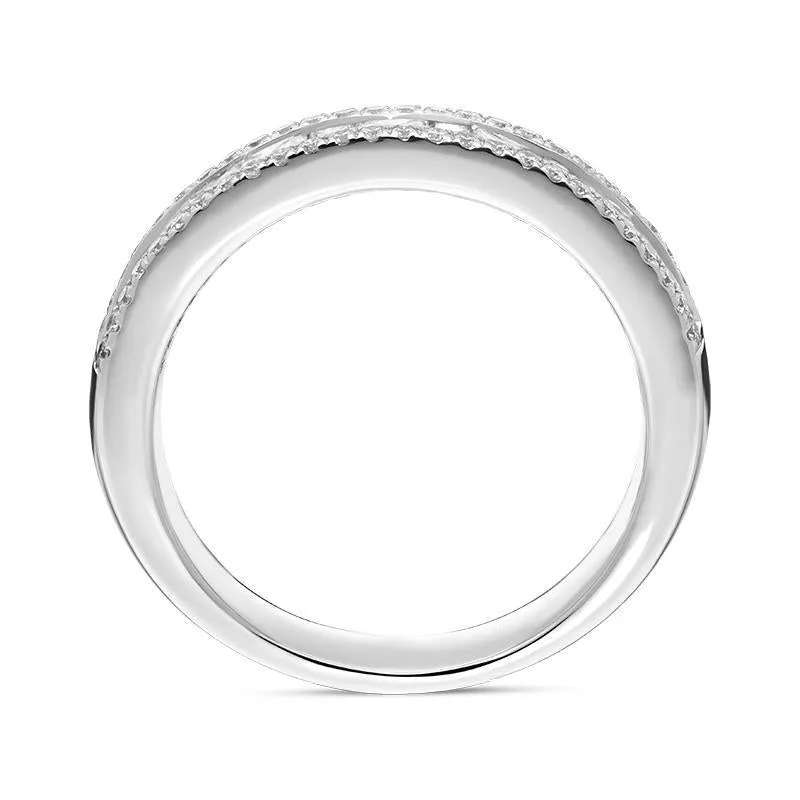 Platinum 1.08ct Diamond Triple Row Wedding Half Eternity Ring sold by Jura Watches product image thumbnail 3