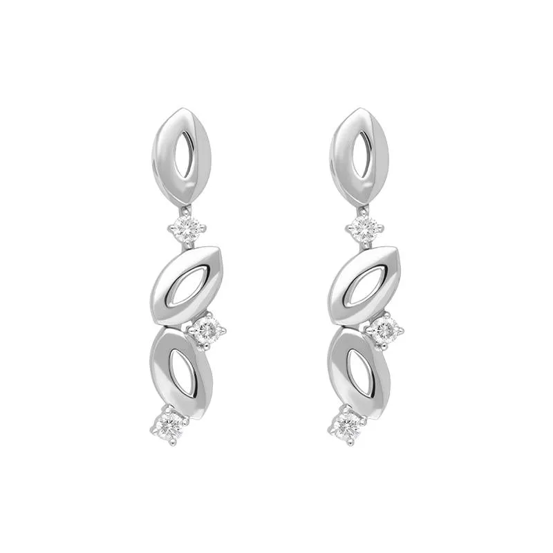18ct White Gold 0.45ct Diamond Drop Earrings sold by Jura Watches