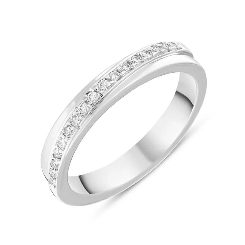 Platinum 0.17ct Diamond Channel Set Half Eternity Ring sold by Jura Watches