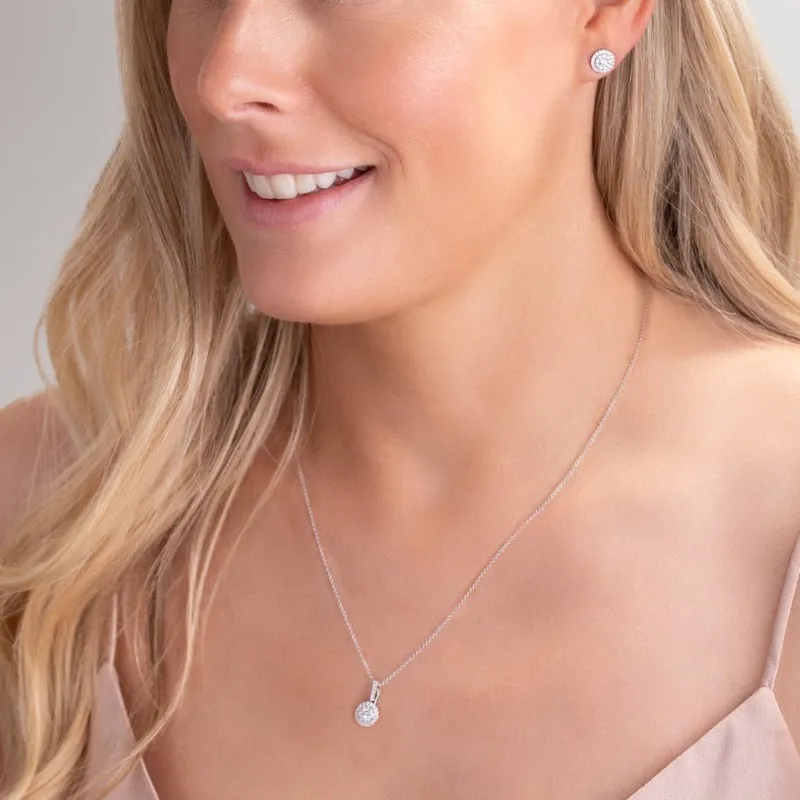 18ct White Gold Diamond Round Cluster Pendant sold by Jura Watches product image thumbnail 3