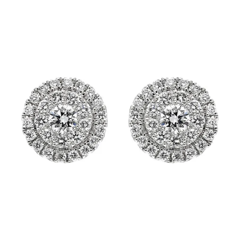 18ct White Gold 0.56ct Diamond Round Cluster Stud Earrings sold by Jura Watches
