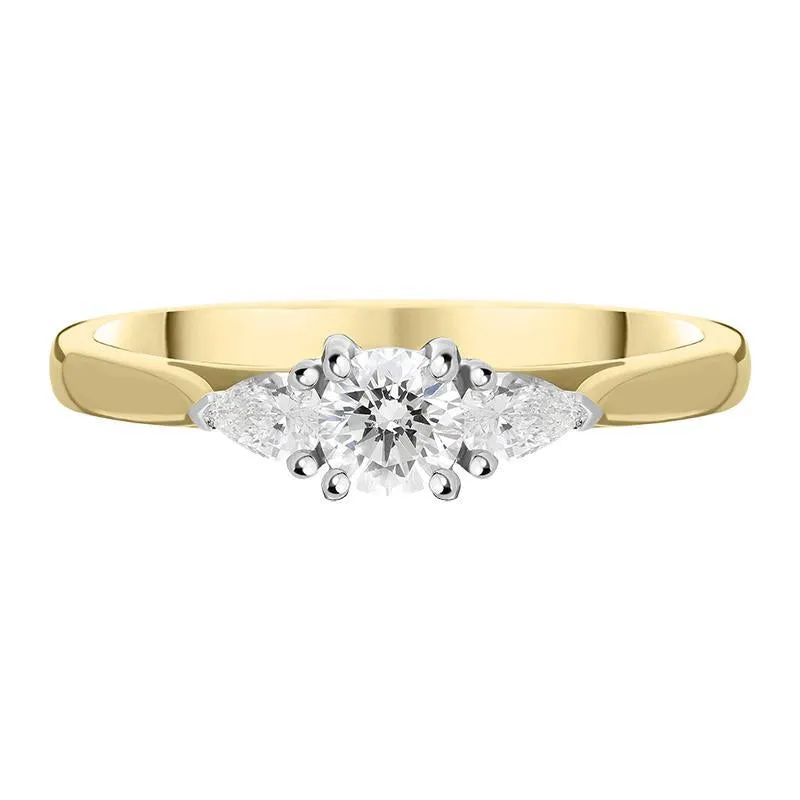 18ct Yellow Gold 0.46ct Diamond Trilogy Pear Cut Ring sold by Jura Watches product image thumbnail 3