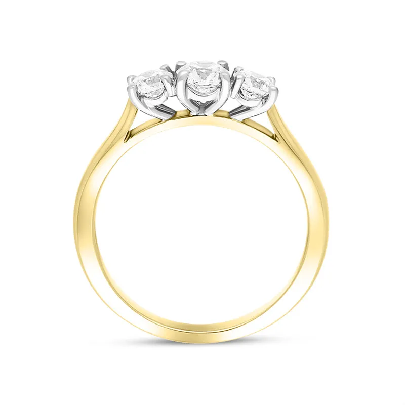 18ct Yellow Gold 0.50ct Diamond Trilogy Ring sold by Jura Watches product image thumbnail 2