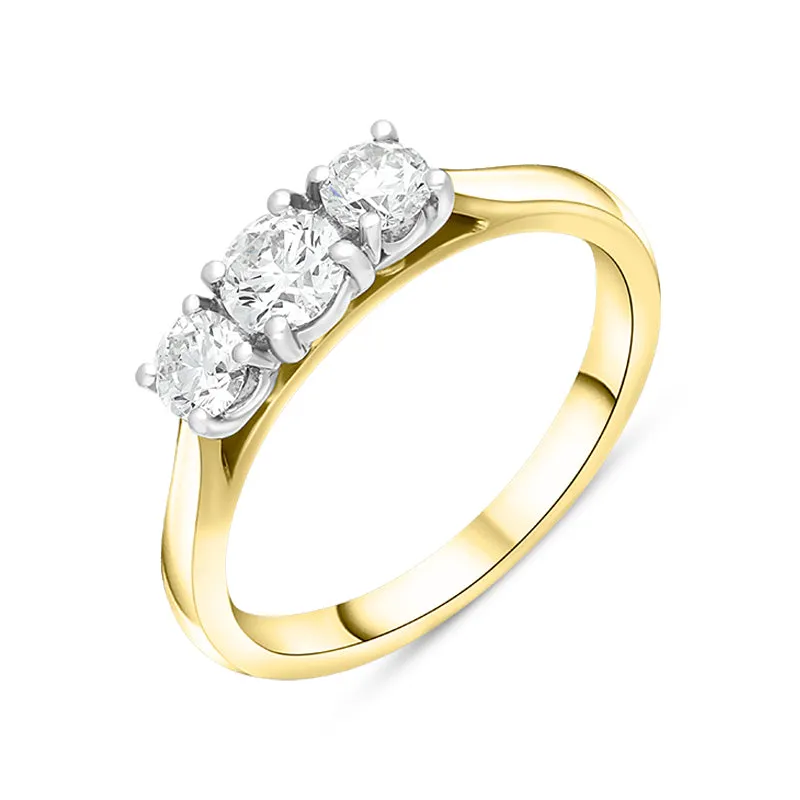 18ct Yellow Gold 0.50ct Diamond Trilogy Ring sold by Jura Watches