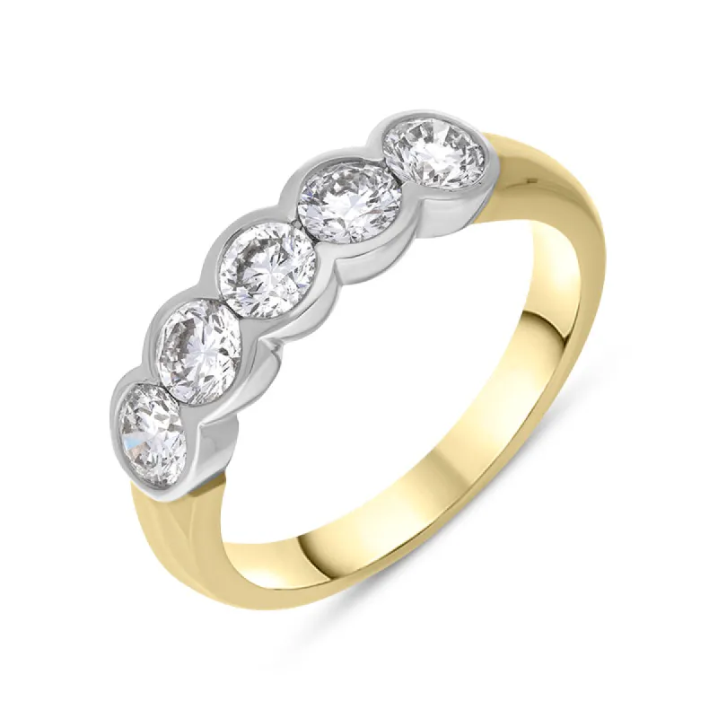 18ct Yellow Gold 1.04ct Diamond Bezel Set Wedding Half Eternity Ring sold by Jura Watches