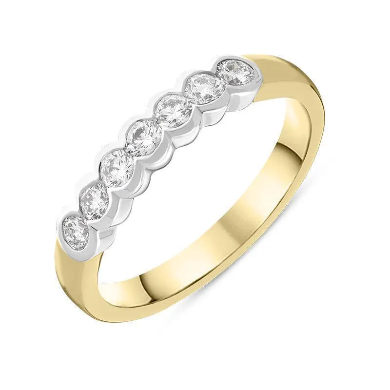 18ct Yellow Gold 0.44ct Diamond Bezel Set Wedding Half Eternity Ring sold by Jura Watches