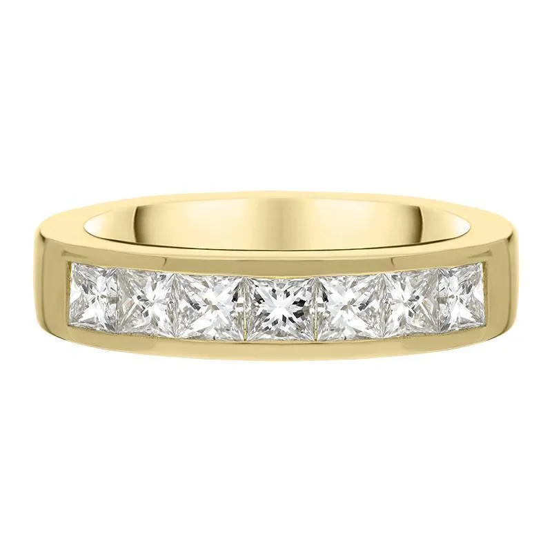 18ct Yellow Gold 1.01ct Diamond Princess Cut Wedding Half Eternity Ring sold by Jura Watches product image thumbnail 2