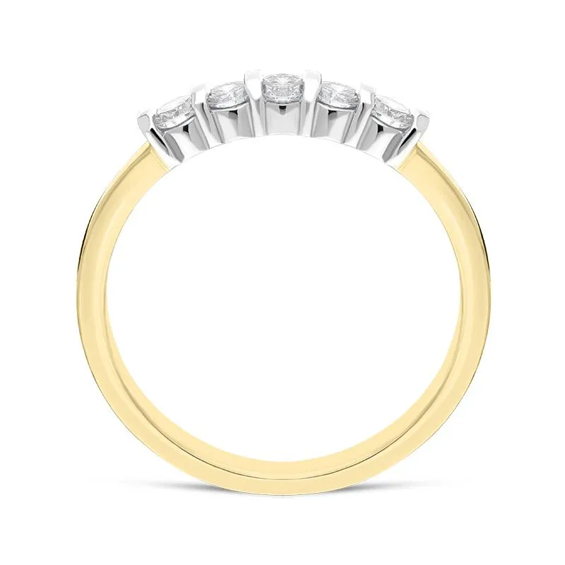 18ct Yellow Gold 0.35ct Diamond Five Stone Bar Set Wedding Ring sold by Jura Watches product image thumbnail 2