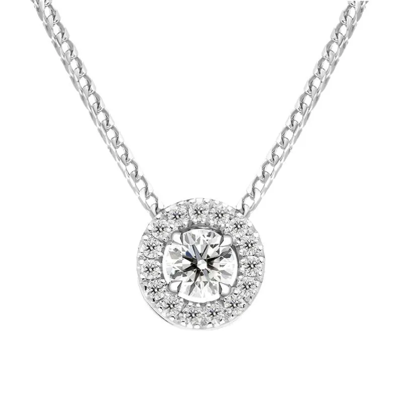 18ct White Gold 0.43ct Diamond Round Cluster Pendant sold by Jura Watches