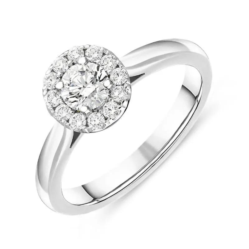 18ct White Gold 0.28ct Diamond Round Cluster Ring sold by Jura Watches