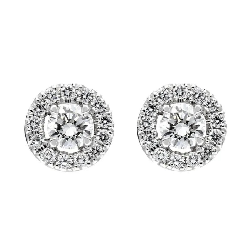 18ct White Gold 0.55ct Diamond Round Cluster Stud Earrings sold by Jura Watches
